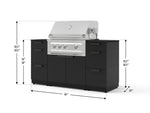 NewAge Outdoor Kitchens Outdoor Grill Island Stainless-Steel 6-Piece Cabinet Set with 3 Drawers, Grill Cabinet, Platinum Grill and Dekton in Sirius Countertops - (Natural Gas) 