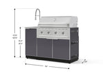 NewAge Outdoor Kitchens Outdoor Grill Island Aluminum 3-Piece Cabinet Set with Sink, Grill Cabinet and Performance Grill-75332-Garage Giant 