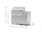 NewAge Outdoor Kitchens Outdoor Grill Island Stainless-Steel 4-Piece Cabinet Set with Casters and 1 Door, Grill Cabinet, Performance Grill, Countertop 