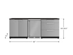 NewAge Outdoor Kitchens Stainless Steel 5-Piece Cabinet Set with 3-Drawer, 2-Door Cabinet, Countertops and Fridge-72116-Garage Giant 