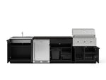 NewAge Outdoor Kitchens Stainless Steel 6-Piece Cabinet Set with Sink, Bar, Grill Cabinet, Performance Grill, Countertop and Stainless Steel Door Fridge-73734-Garage Giant 