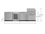 NewAge Outdoor Kitchens Stainless Steel 7-Piece Cabinet Set with 3-Drawer, Bar, Grill Cabinet, Platinum Grill, Countertops and Fridge-66588-Garage Giant 