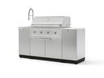 NewAge Outdoor Kitchens Outdoor Grill Island Stainless-Steel 5-Piece Cabinet Set with Sink, 1 Door, Grill Cabinet, Performance Grill and Stainless Steel Countertop - (Natural Gas) | Garage Giant 