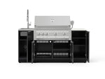 NewAge Outdoor Kitchens Outdoor Grill Island Aluminum 5-Piece Cabinet Set with Sink, 1 Door, Grill Cabinet, Platinum Grill and Stainless Steel Countertop - (Natural Gas) 