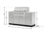 NewAge Outdoor Kitchens Outdoor Grill Island Stainless-Steel 5-Piece Cabinet Set with Sink, 3 Drawer, Grill Cabinet, Performance Grill and Stainless Steel Countertop - (Liquid Propane) 