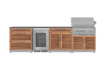 NewAge Outdoor Kitchens Stainless Steel 7-Piece Cabinet Set with 3-Drawer, Bar, Grill Cabinet, Platinum Grill, Countertop, and Fridge-71967-Garage Giant 