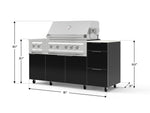 NewAge Outdoor Kitchens Outdoor Grill Island Aluminum 6-Piece Cabinet Set with Casters and 3-Drawer, Grill Cabinet, Platinum Grill, Dual Side Burner and Dekton in Aeris Countertop - (Liquid Propane)-95992-Garage Giant 