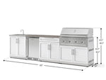 NewAge Outdoor Kitchens Stainless Steel 6-Piece Cabinet Set with Sink, Bar, Grill Cabinet, Performance Grill, Countertop and Stainless Steel Door Fridge-73832-Garage Giant 