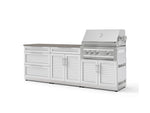 NewAge Outdoor Kitchens Stainless-Steel 5-Piece Cabinet Set with with 3-Drawer, Bar, Grill Cabinet, Platinum Grill and Countertop-73366-Garage Giant 