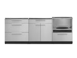 NewAge Outdoor Kitchens Stainless Steel 3-Piece Cabinet Set with 3-Drawer, 2-Door Drawer and Kamado Cabinet-66787-Garage Giant 