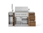 NewAge Outdoor Kitchens Outdoor Grill Island Stainless-Steel Louvered 5-Piece Cabinet Set with Sink, 3 Drawer, Grill Cabinet, Platinum Grill and Stainless Steel Countertop-75584-Garage Giant 