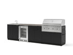 NewAge Outdoor Kitchens Stainless Steel 6-Piece Cabinet Set with Sink, Bar, Grill Cabinet, Performance Grill, Countertop and Glass Door Fridge-73823-Garage Giant 