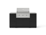 NewAge Outdoor Kitchens Outdoor Grill Island Stainless-Steel 6-Piece Cabinet Set with 3 Drawers, Grill Cabinet, Performance Grill and Countertops 
