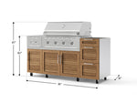 NewAge Outdoor Kitchens Outdoor Grill Island Stainless-Steel Louvered Doors 5-Piece Cabinet Set with Casters and 3-Drawer, Grill Cabinet, Side Burner and Performance Grill - (Liquid Propane) 