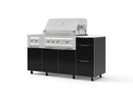 NewAge Outdoor Kitchens Outdoor Grill Island Aluminum 6-Piece Cabinet Set with Casters and 3-Drawer, Grill Cabinet, Platinum Grill, Dual Side Burner and Dekton in Aeris Countertop - (Liquid Propane) | Garage Giant 