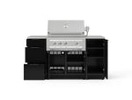 NewAge Outdoor Kitchens Outdoor Grill Island Aluminum 6-Piece Cabinet Set with 1 Door, 3 Drawer, Grill Cabinet, Platinum Grill and Countertops 