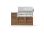NewAge Outdoor Kitchens Outdoor Grill Island Stainless-Steel Louvered Doors 3-Piece Cabinet Set with Sink, Grill Cabinet and Platinum Grill-73976-Garage Giant 