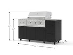 NewAge Outdoor Kitchens Outdoor Grill Island Stainless-Steel 6-Piece Cabinet Set with Casters and 3-Drawer, Grill Cabinet, Performance Grill, Side Burner, Countertop 