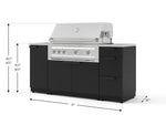 NewAge Outdoor Kitchens Outdoor Grill Island Stainless-Steel 5-Piece Cabinet Set with Sink, 3 Drawer, Grill Cabinet, Platinum Grill and Stainless Steel Countertop 