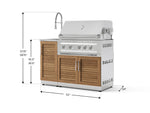 NewAge Outdoor Kitchens Outdoor Grill Island Stainless-Steel Louvered Doors 3-Piece Cabinet Set with Sink, Grill Cabinet and Platinum Grill-75364-Garage Giant 
