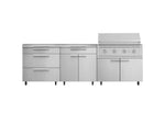 NewAge Outdoor Kitchens Stainless Steel 5-Piece Cabinet Set with Casters and 3 Drawer, Bar, Grill Cabinet, Performance Grill, Countertop-72653-Garage Giant 