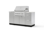 NewAge Outdoor Kitchens Outdoor Grill Island Stainless-Steel 5-Piece Cabinet Set with Sink, 3 Drawer, Grill Cabinet, Platinum Grill and Stainless Steel Countertop - (Liquid Propane) | Garage Giant 