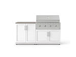 NewAge Outdoor Kitchens Stainless-Steel 4-Piece Cabinet Set with Base, Grill Cabinet, Performance Grill, and Countertop-73556-Garage Giant 