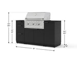 NewAge Outdoor Kitchens Outdoor Grill Island Stainless-Steel 6-Piece Cabinet Set with 1 Door, 3 Drawer, Grill Cabinet, Performance Grill and Dekton in Sirius Countertops - (Liquid Propane) 