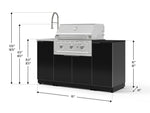 NewAge Outdoor Kitchens Outdoor Grill Island Aluminum 5-Piece Cabinet Set with Sink, 1 Door, Grill Cabinet, Performance Grill and Stainless Steel Countertop - (Natural Gas) 