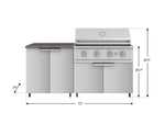 NewAge Outdoor Kitchens Stainless Steel 4-Piece Cabinet Set with Caster and 2 Door, Grill Cabinet, Performance Grill, Countertop-72491-Garage Giant 