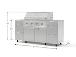 NewAge Outdoor Kitchens Outdoor Grill Island Stainless-Steel 6-Piece Cabinet Set with Casters 3 Drawers, Grill Cabinet, Performance Grill, Countertops-74934-Garage Giant 