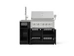 NewAge Outdoor Kitchens Outdoor Grill Island Aluminum 3-Piece Cabinet Set with Sink, Grill Cabinet, and Platinum Grill 