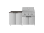 NewAge Outdoor Kitchens Stainless Steel 4-Piece Cabinet Set with Caster and 2 Door, Grill Cabinet, Performance Grill, Countertop-72489-Garage Giant 