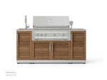 NewAge Outdoor Kitchens Outdoor Grill Island Stainless-Steel 5-Piece Cabinet Set with Sink, 1 Door, Grill Cabinet, Platinum Grill and Stainless Steel Countertop-74673-Garage Giant 