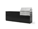 NewAge Outdoor Kitchens Aluminum 5-Piece Cabinet Set With 3 Drawer, Bar, Grill Cabinet, Platinum Grill and Countertop-73310-Garage Giant 