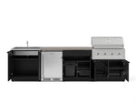 NewAge Outdoor Kitchens Stainless Steel 6-Piece Cabinet Set with Sink, Bar, Grill Cabinet, Performance Grill, Countertop and Stainless Steel Door Fridge-73810-Garage Giant 