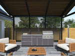 NewAge Outdoor Kitchens Aluminum 4-Piece Cabinet Set with Casters and 3 Drawer, Grill Cabinet, Performance Grill, Countertop-72126-Garage Giant 