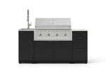 NewAge Outdoor Kitchens Outdoor Grill Island Stainless-Steel 5-Piece Cabinet Set with Sink, 3 Drawer, Grill Cabinet, Performance Grill and Stainless Steel Countertop - (Liquid Propane) 