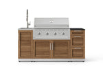 NewAge Outdoor Kitchens Outdoor Grill Island Stainless-Steel Louvered Doors 5-Piece Cabinet Set with Sink, 3 Drawer, Grill Cabinet, Performance Grill and Stainless Steel Countertop - (Liquid Propane) 