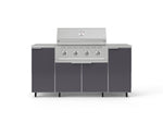 NewAge Outdoor Kitchens Outdoor Grill Island Aluminum 6-Piece Cabinet Set with Casters and 1 Door, Grill Cabinet, Performance Grill, Countertops 