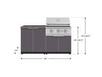NewAge Outdoor Kitchens Aluminum 4-Piece Cabinet Set with 2 Door, Grill Cabinet, Performance Grill, and Countertop-71793-Garage Giant 