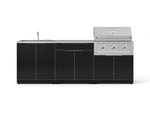 NewAge Outdoor Kitchens Aluminum 5-Piece Cabinet Set with Bar, Grill, Sink Cabinet, Performance Grill, and Countertop-67484-Garage Giant 