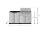 NewAge Outdoor Kitchens Stainless Steel 4-Piece Cabinet Set with 2 Door, Grill Cabinet, Performance Grill and Countertop-71769-Garage Giant 