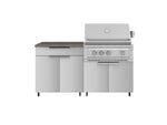 NewAge Outdoor Kitchens Stainless Steel 4-Piece Cabinet Set with Caster and Bar, Grill Cabinet, Performance Grill, and Countertop-72288-Garage Giant 
