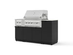 NewAge Outdoor Kitchens Outdoor Grill Island Stainless-Steel 6-Piece Cabinet Set with 1-Door, Grill Cabinet, Platinum Grill, Dual Side Burner and Dekton in Aeris Countertop - (Natural Gas) | Garage Giant 