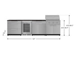 NewAge Outdoor Kitchens Stainless Steel 7-Piece Cabinet Set with 3-Drawer, Bar, Grill Cabinet, Performance Grill, Countertop, and Fridge-71862-Garage Giant 