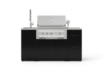 NewAge Outdoor Kitchens Outdoor Grill Island Aluminum 5-Piece Cabinet Set with Sink, 3 Drawer, Grill Cabinet, Platinum Grill and Stainless Steel Countertop 