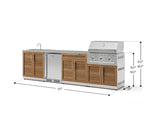 NewAge Outdoor Kitchens Stainless Steel 6-Piece Cabinet Set with Sink, Bar, Grill Cabinet, Performance Grill, Countertop and Fridge-66370-Garage Giant 