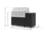 NewAge Outdoor Kitchens Outdoor Grill Island Stainless-Steel 4-Piece Cabinet Set with Casters and 1 Door, Grill Cabinet, Performance Grill, Countertop 