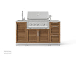 NewAge Outdoor Kitchens Outdoor Grill Island Stainless-Steel Louvered 5-Piece Cabinet Set with Sink, 3 Drawer, Grill Cabinet, Platinum Grill and Stainless Steel Countertop-74776-Garage Giant 